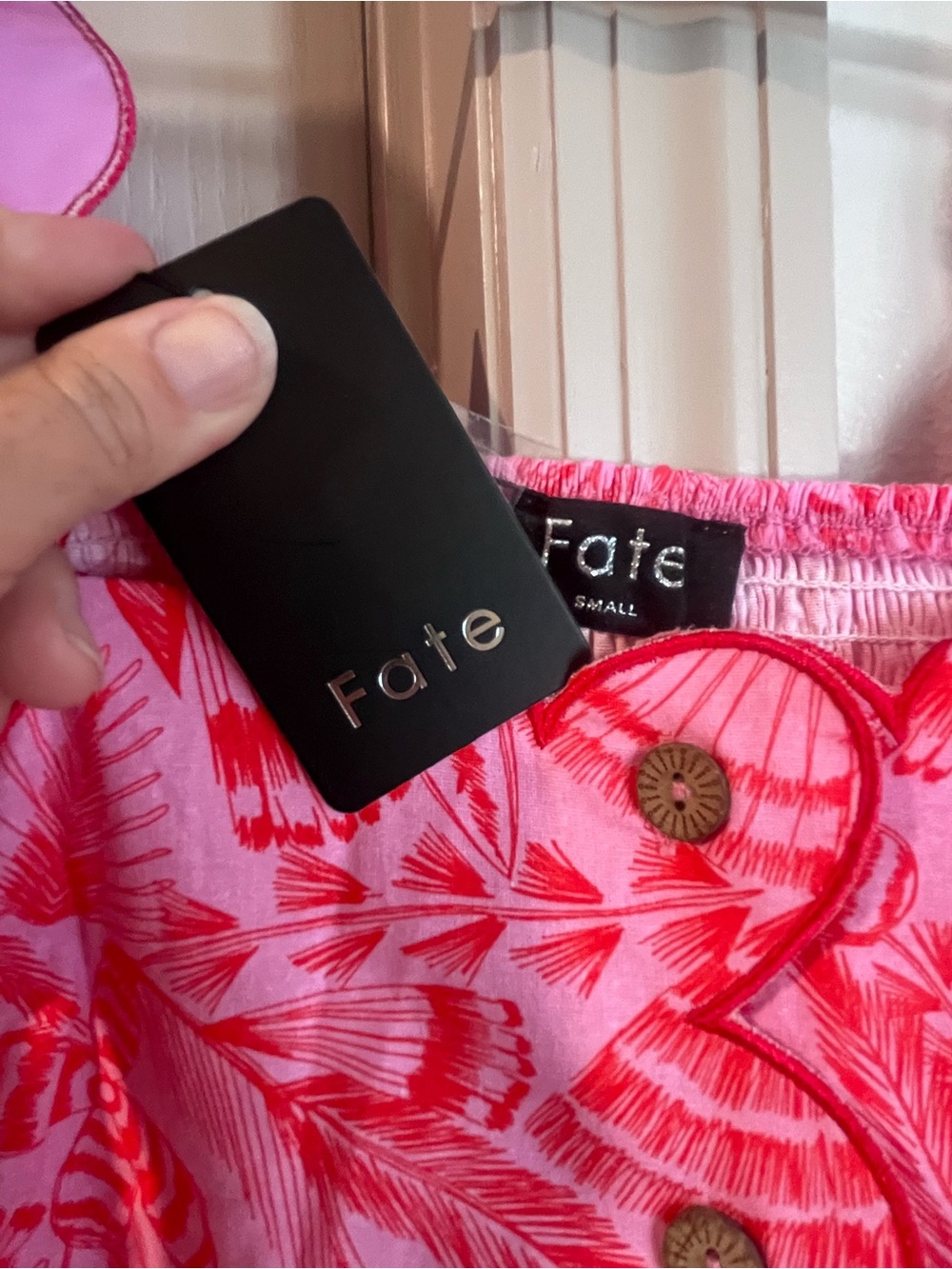 Fate Hot Pink Floral Puff-Sleeve Dress - Picture 2 of 2